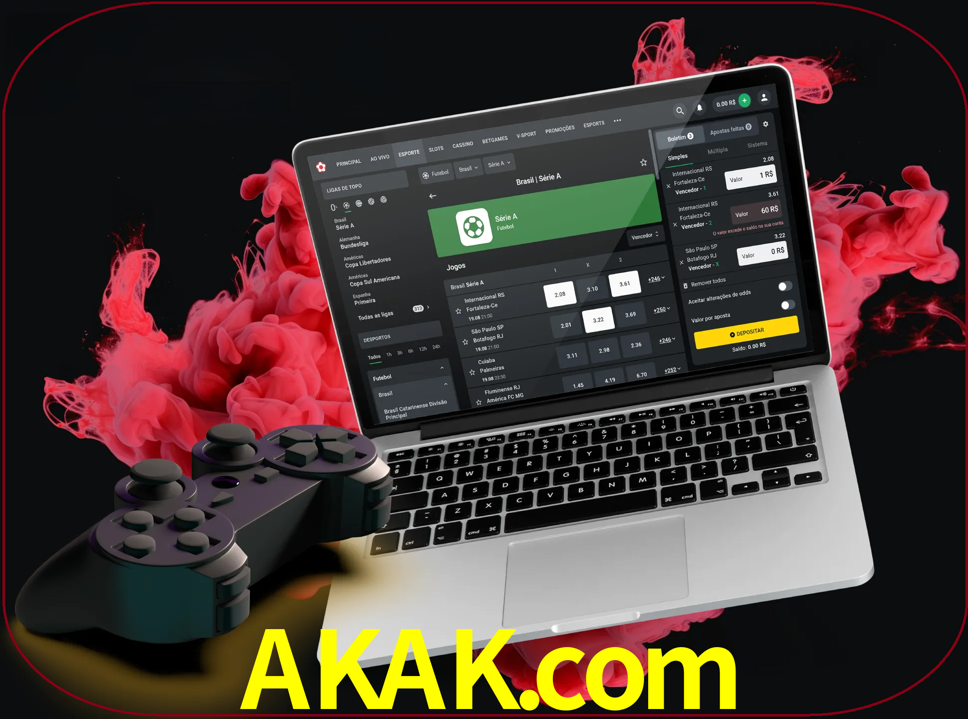 Visite a secção especial de jogos de vídeo em akak para descobrir em que jogos pode apostar e ganhar muito dinheiro.