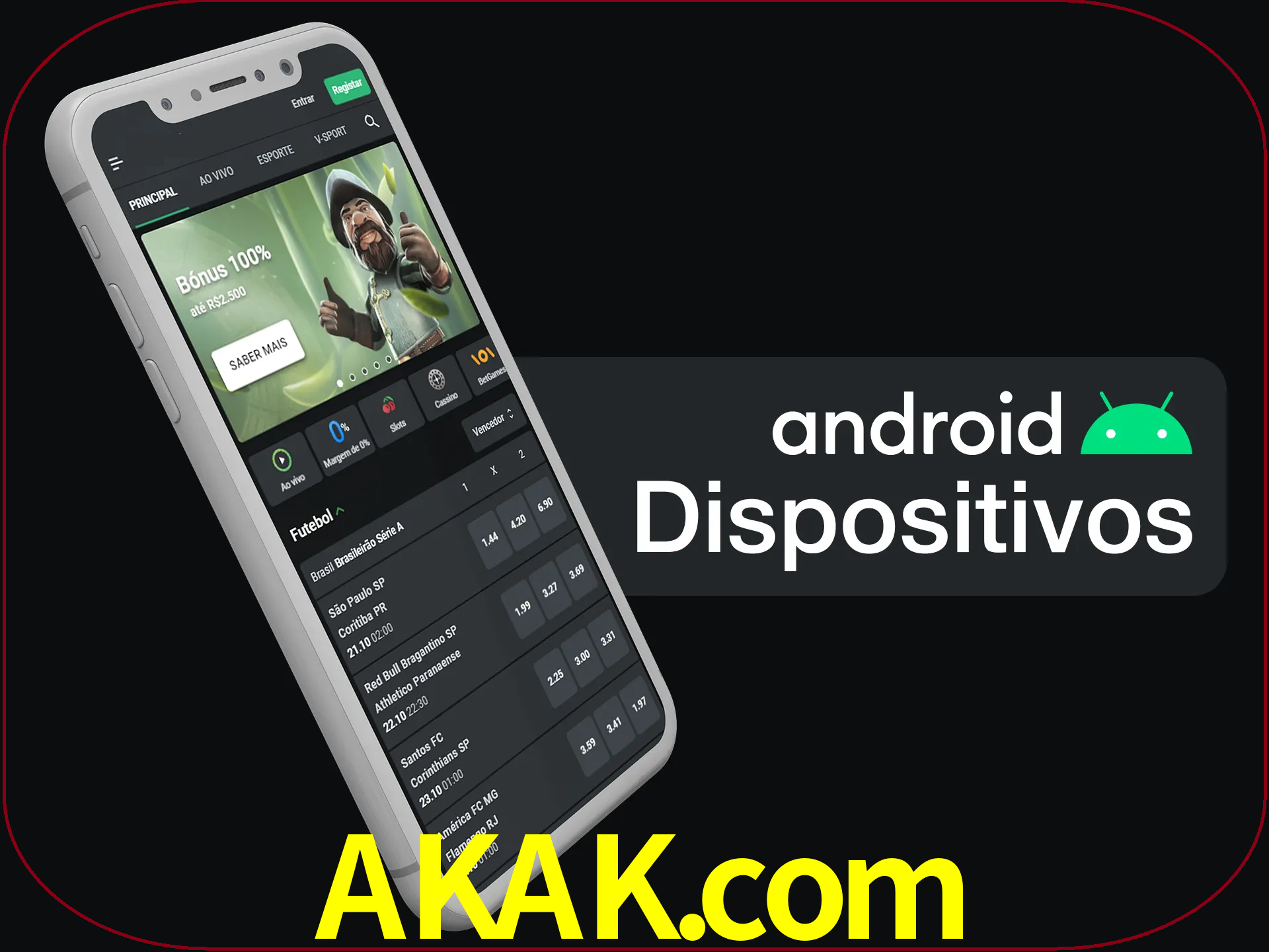 O aplicativo suporta a maioria de todos os dispositivos Android.