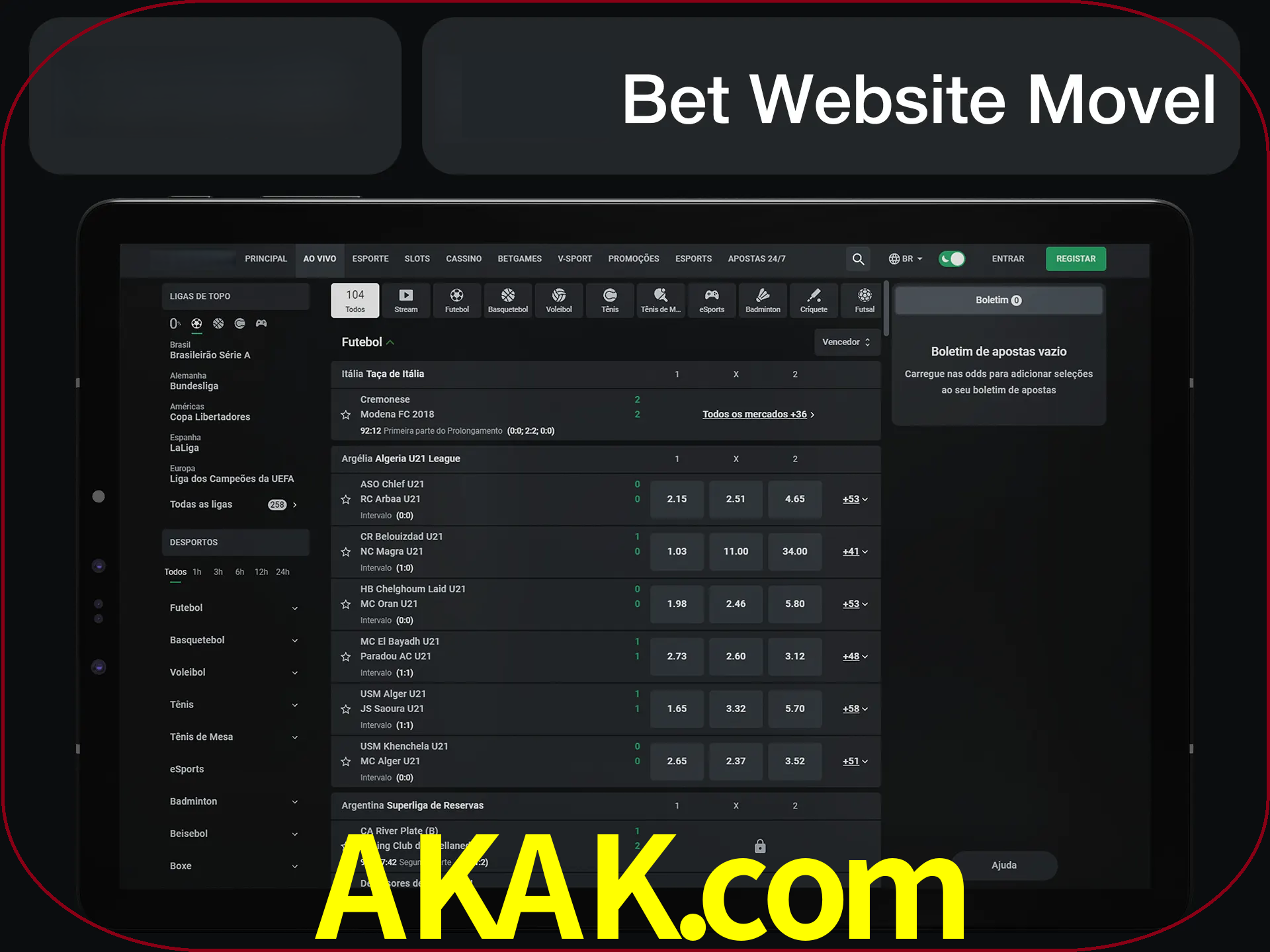 Use nosso website em qualquer dispositivo.